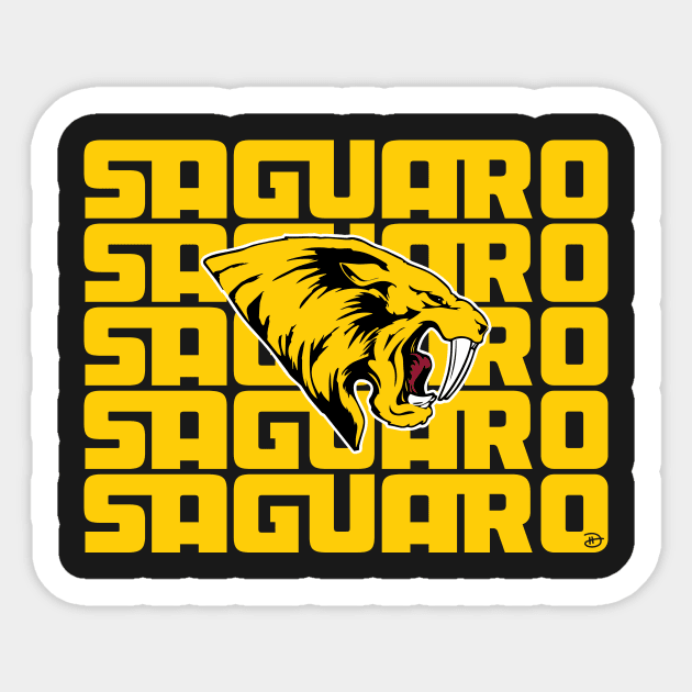 Saguaro Sabercats (Stacked - Gold) Sticker by dhartist